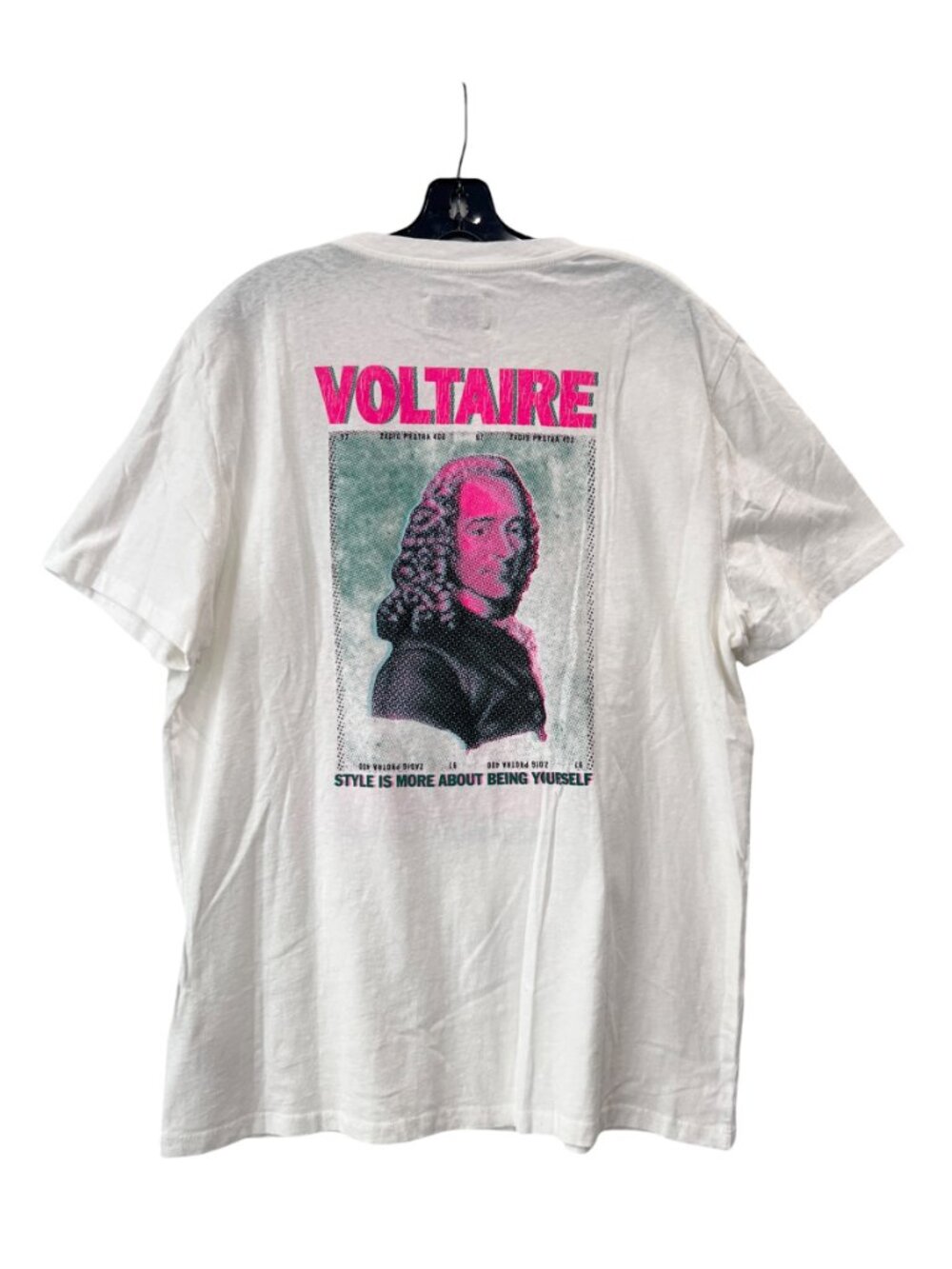 $175 NWT Zadig & Voltiare White Ted Graphic Happy Mouth Tee Shirt size XL - Picture 3 of 7
